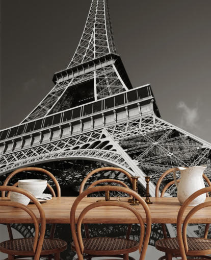 La carta da parati della Torre Eiffel dal basso