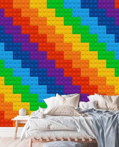 Rainbow of Toy Bricks behang Rainbow of Toy Bricks behang