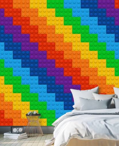 Papel pintado Arco iris de ladrillos de juguete
