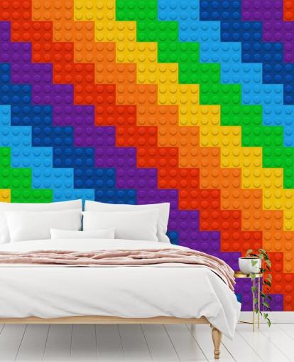 Rainbow of Toy Bricks Wallpaper