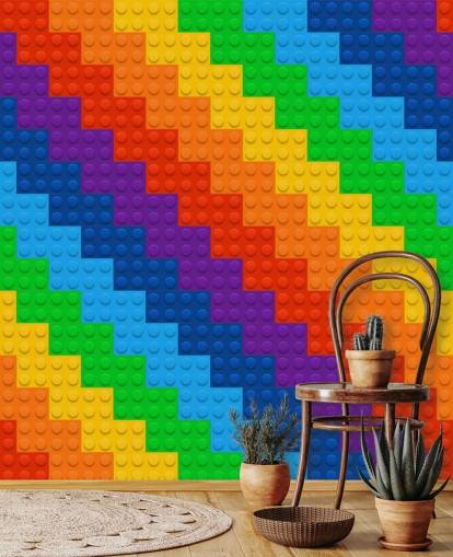 Papel pintado Arco iris de ladrillos de juguete Papel pintado Arco iris de ladrillos de juguete