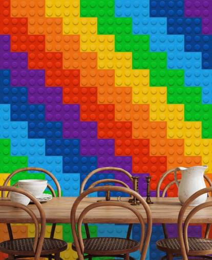 Rainbow av leketøy murstein tapet
