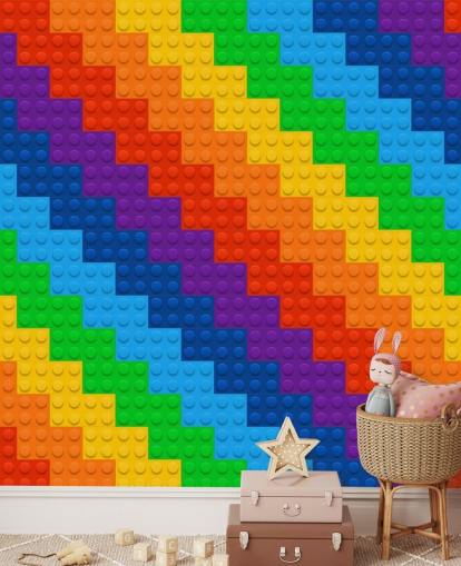 Rainbow of Toy Bricks Wallpaper