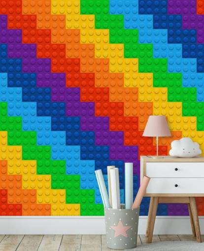 Rainbow of Toy Bricks Wallpaper