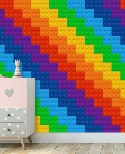 Rainbow of Toy Bricks Wallpaper
