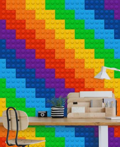 Rainbow of Toy Bricks behang Rainbow of Toy Bricks behang