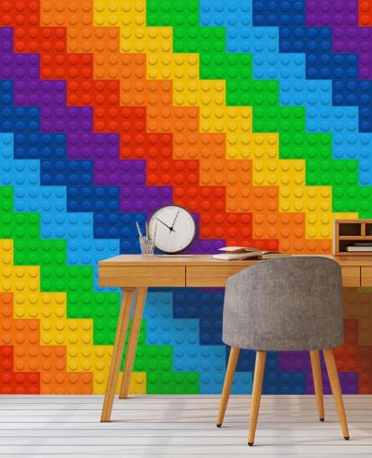 Rainbow av leketøy murstein tapet