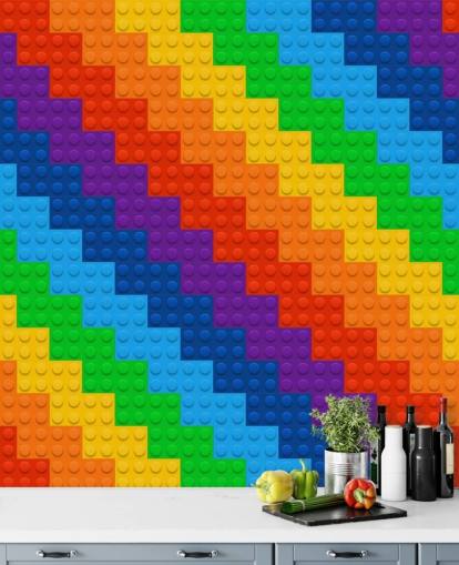 Papel de parede de arco-íris de tijolos de Papel de parede de arco-íris de tijolos de