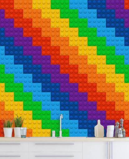Rainbow of Toy Bricks Wallpaper