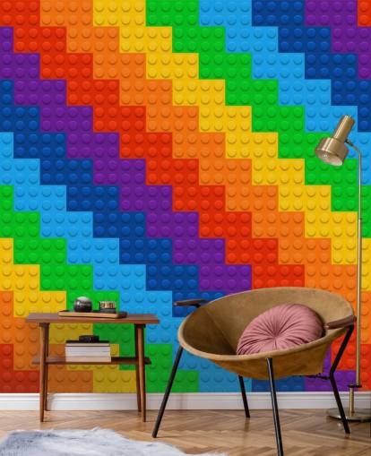 Papel pintado Arco iris de ladrillos de juguete