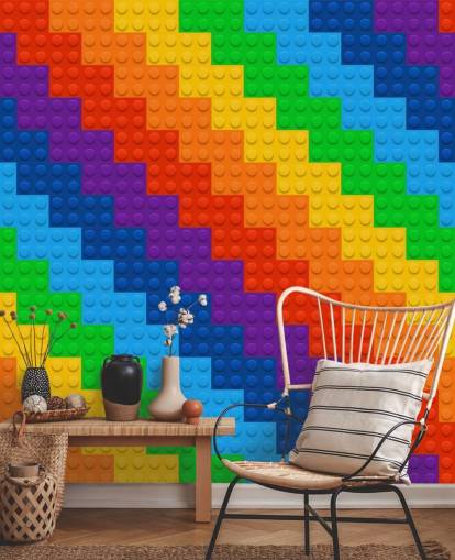 Papel pintado Arco iris de ladrillos de juguete