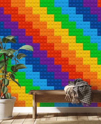 Carta da parati Arcobaleno di Mattoni Carta da parati Arcobaleno di Mattoni