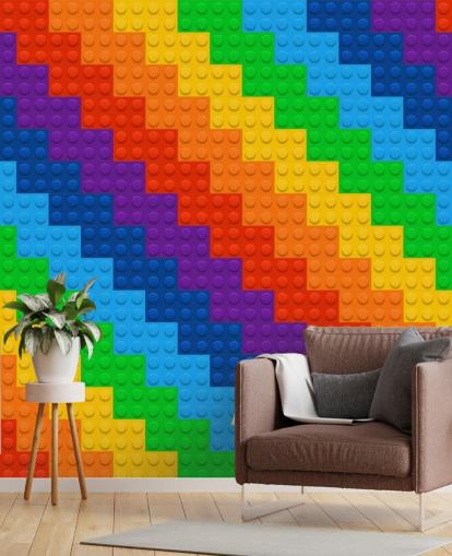 Papel de parede de arco-íris de tijolos de Papel de parede de arco-íris de tijolos de