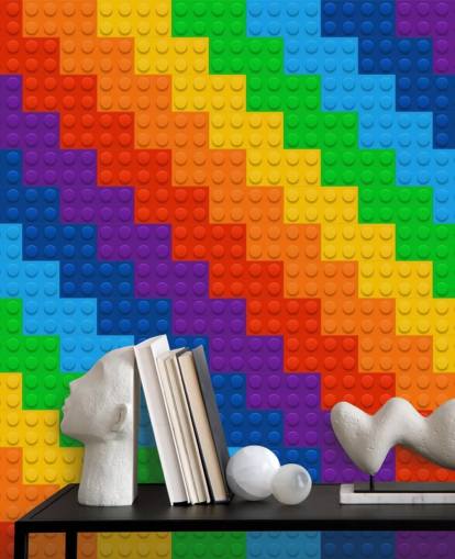 Rainbow of Toy Bricks Wallpaper
