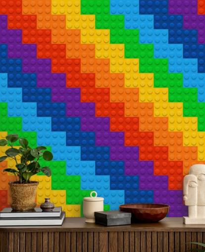 Papel pintado Arco iris de ladrillos de juguete