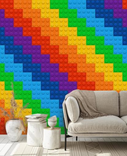Rainbow of Toy Bricks Wallpaper