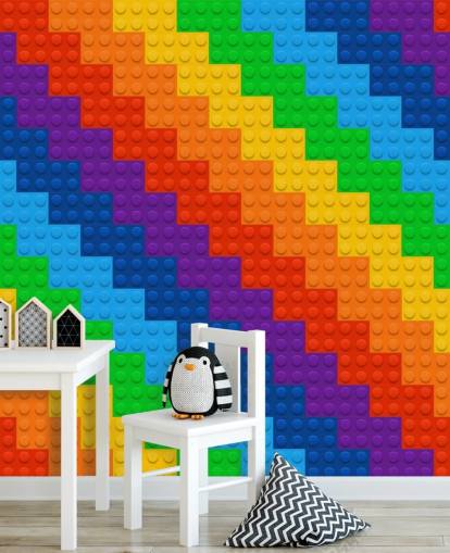 Papel pintado Arco iris de ladrillos de juguete