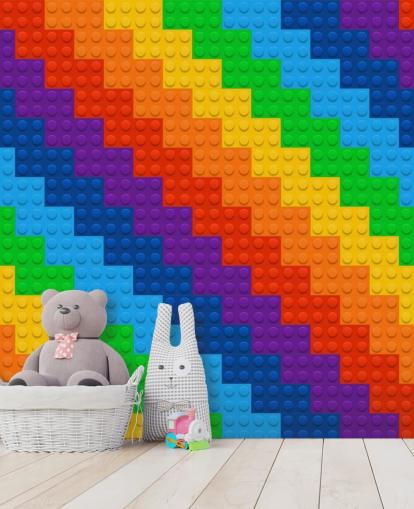 Papel pintado Arco iris de ladrillos de juguete