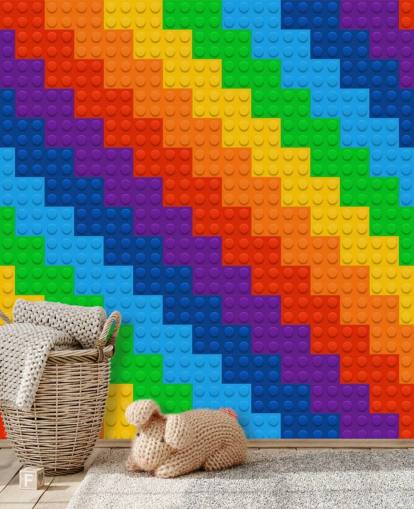 Rainbow of Toy Bricks Wallpaper