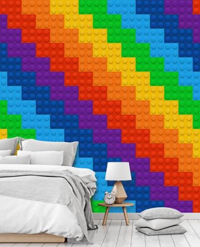 Papel pintado Arco iris de ladrillos de juguete