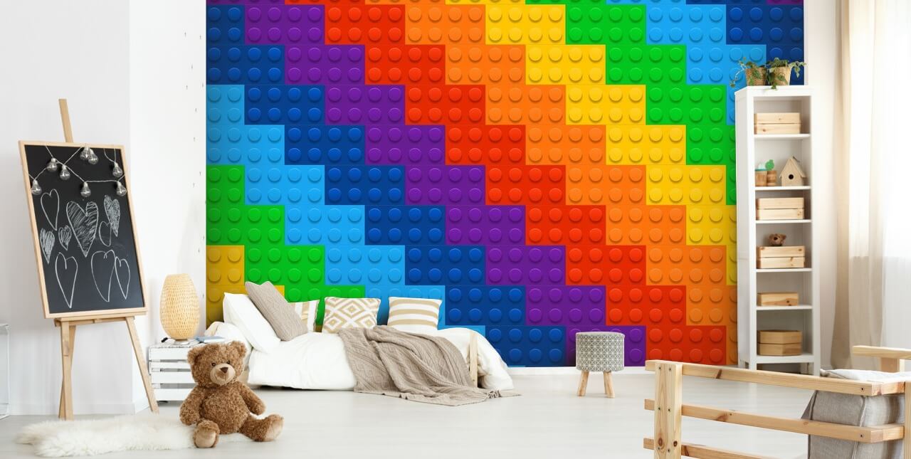 Papel pintado Arco iris de ladrillos de juguete