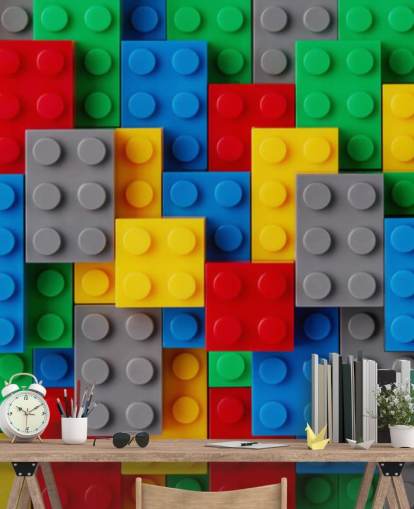 värikäs lasten taustakuvamaalaus nimeltä Toy Brick Fun lasten makuuhuoneisiin, leikkihuoneisiin ja kouluihin värikäs lasten taustakuvamaalaus nimeltä Toy Brick Fun lasten makuuhuoneisiin, leikkihuoneisiin ja kouluihin