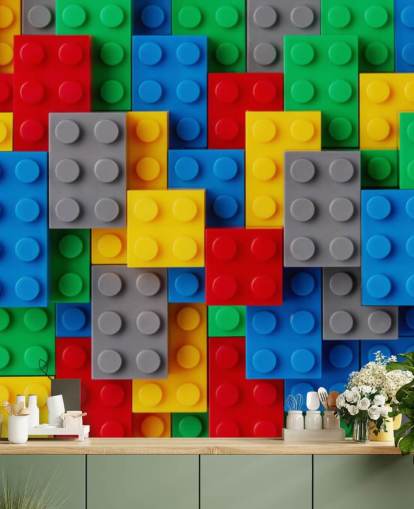 colourful bricks wallpaper