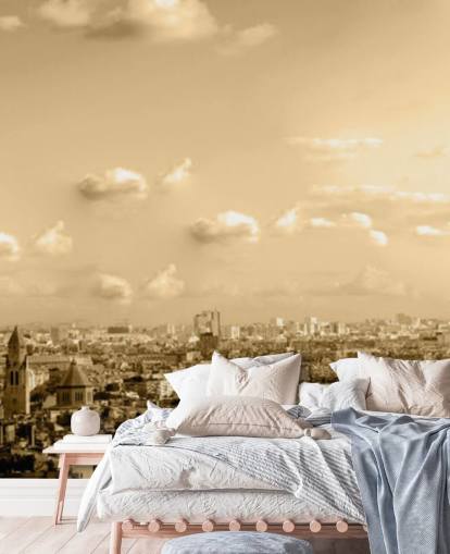 monokrom udsigt over paris tapet