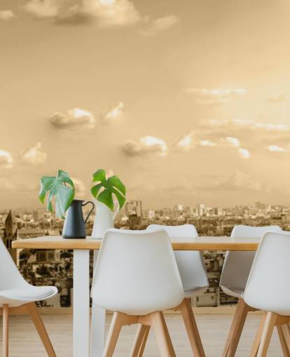 monochrome view of paris wallpaper