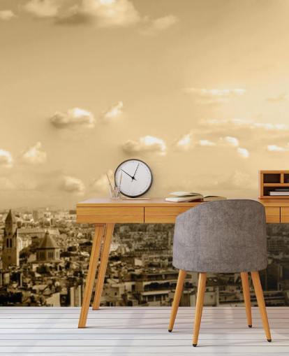 Monochrom-Ansicht von Paris Tapete