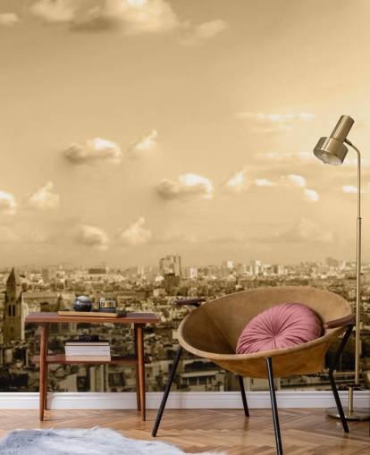 vista monocromática do papel de parede paris vista monocromática do papel de parede paris