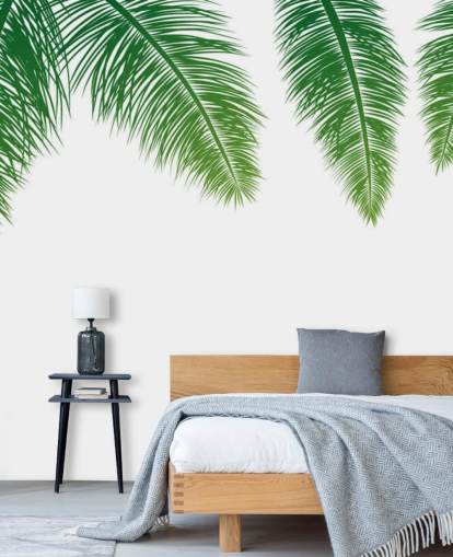 grønn bregne forlater tapet