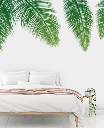 groene varenbladeren behang