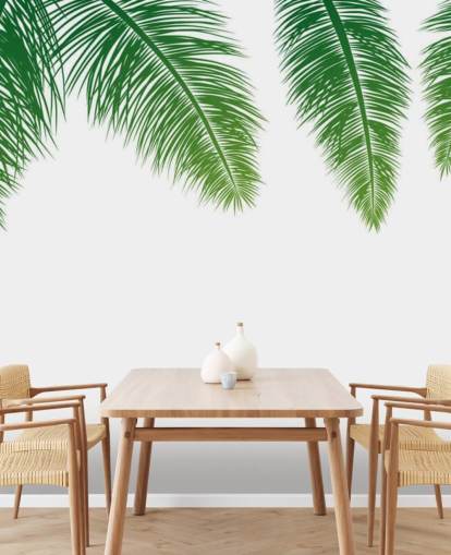 groene varenbladeren behang