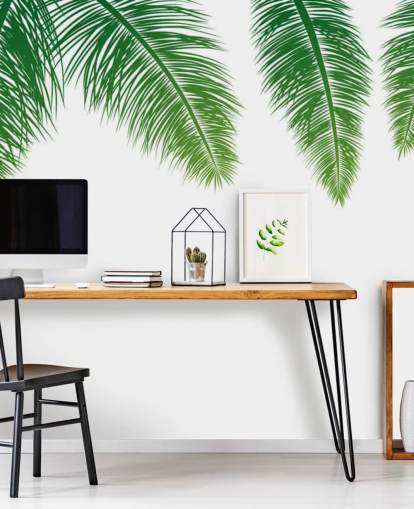 groene varenbladeren behang