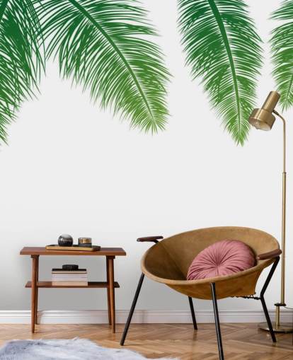 groene varenbladeren behang