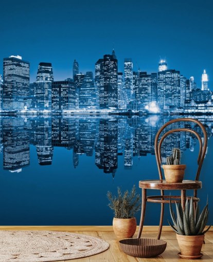 papier peint mural bleu personnalisé de New York appelé Manhattan, New York City pour les salons papier peint mural bleu personnalisé de New York appelé Manhattan, New York City pour les salons