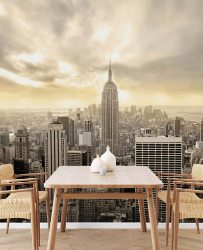 gray customizable New York wallpaper mural called Manhattan for living rooms gray customizable New York wallpaper mural called Manhattan for living rooms