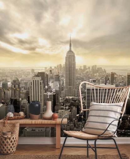 papier peint mural gris personnalisable de New York appelé Manhattan pour les salons papier peint mural gris personnalisable de New York appelé Manhattan pour les salons