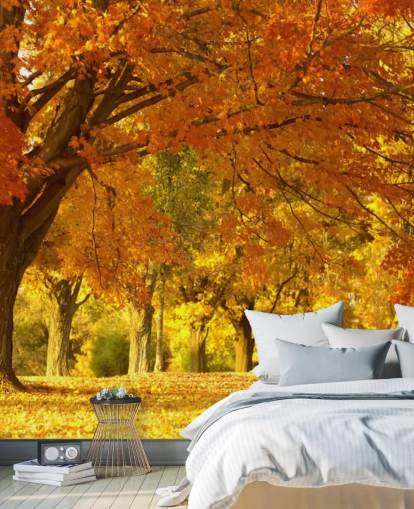 Orange Herbst-Szene-Tapete