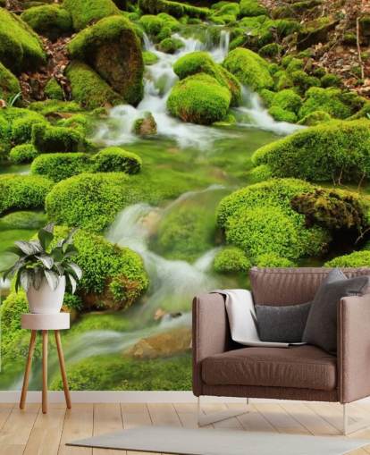 Mossy Wallpaper Close Up Wall Mural