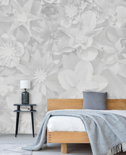 papel pintado de flores blancas sutiles papel pintado de flores blancas sutiles