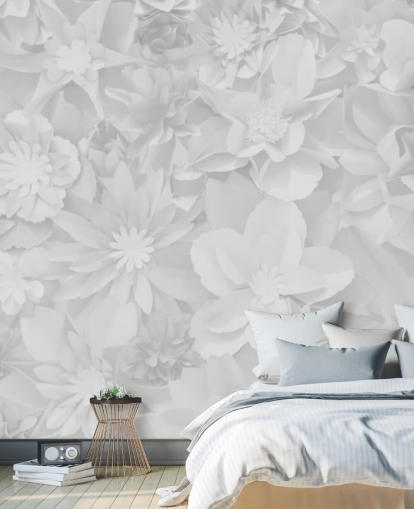 papier peint fleurs blanches subtiles papier peint fleurs blanches subtiles