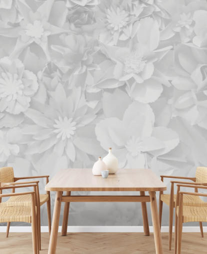 subtle white flowers wallpaper