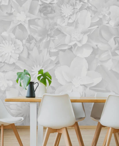 subtiel witte bloemen behang