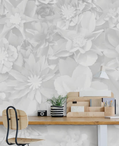 subtle white flowers wallpaper