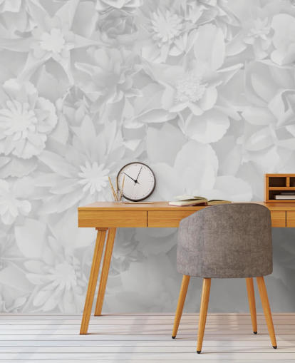 subtile hvide blomster tapet subtile hvide blomster tapet