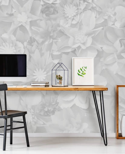 subtile hvide blomster tapet