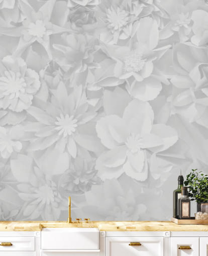 papel pintado de flores blancas sutiles papel pintado de flores blancas sutiles