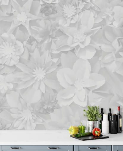 subtle white flowers wallpaper